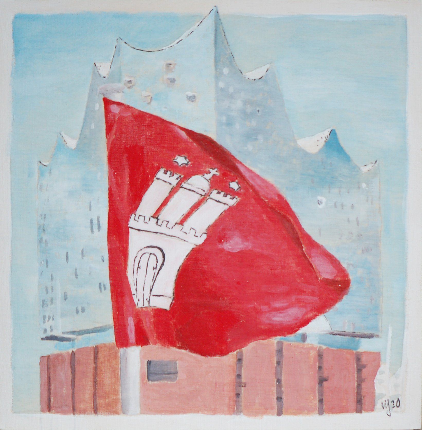 Fahne Leinwand 20x20 cm