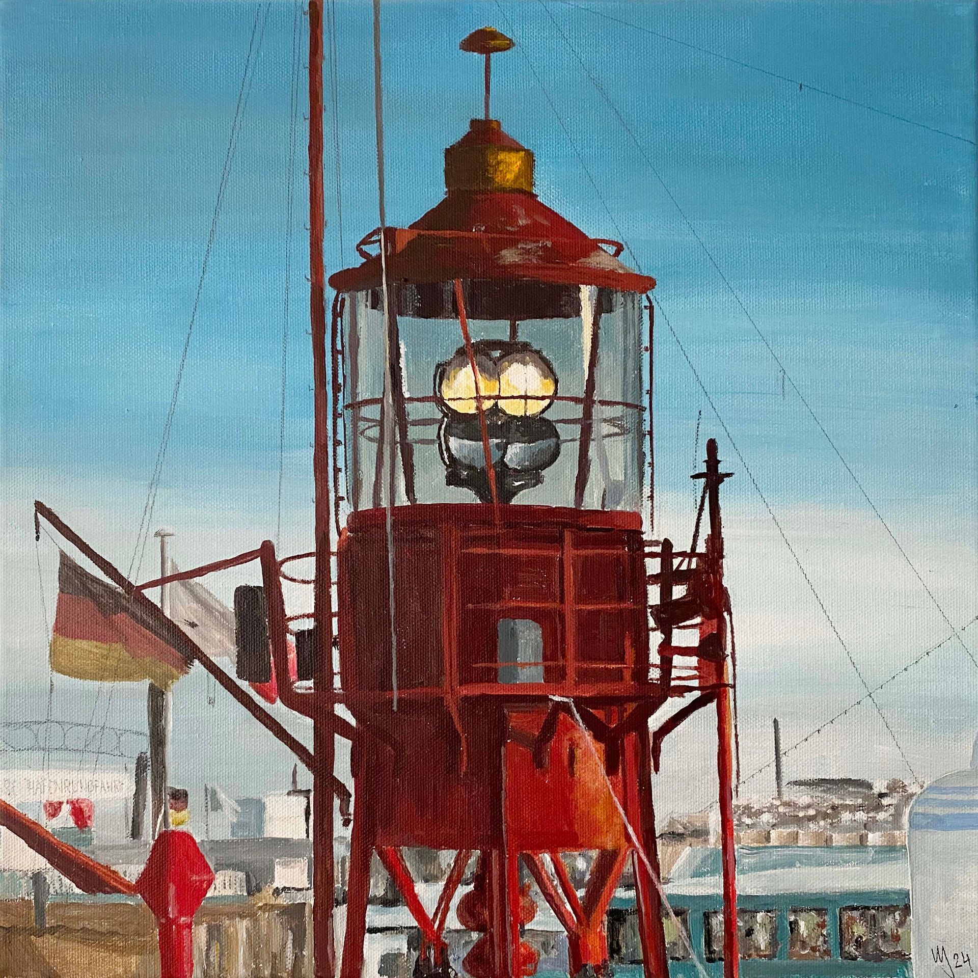 Feuerschiff Leinwand 40x40 cm