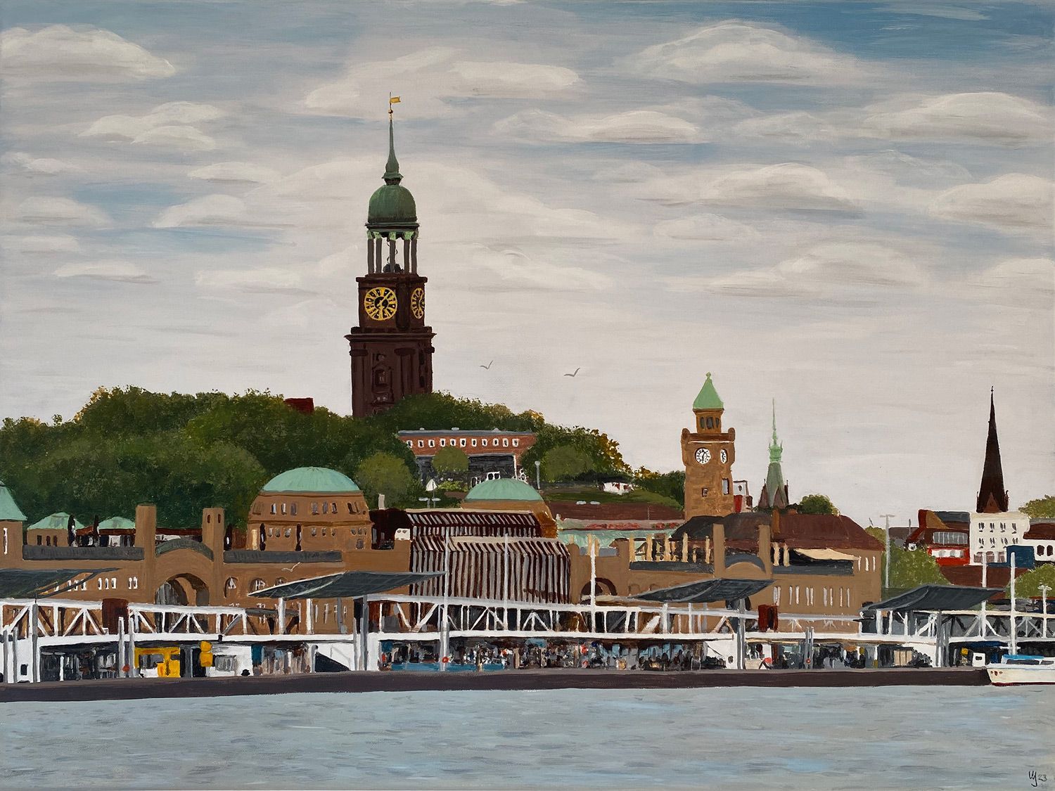 Landungsbrücken Leinwand 80x60 cm