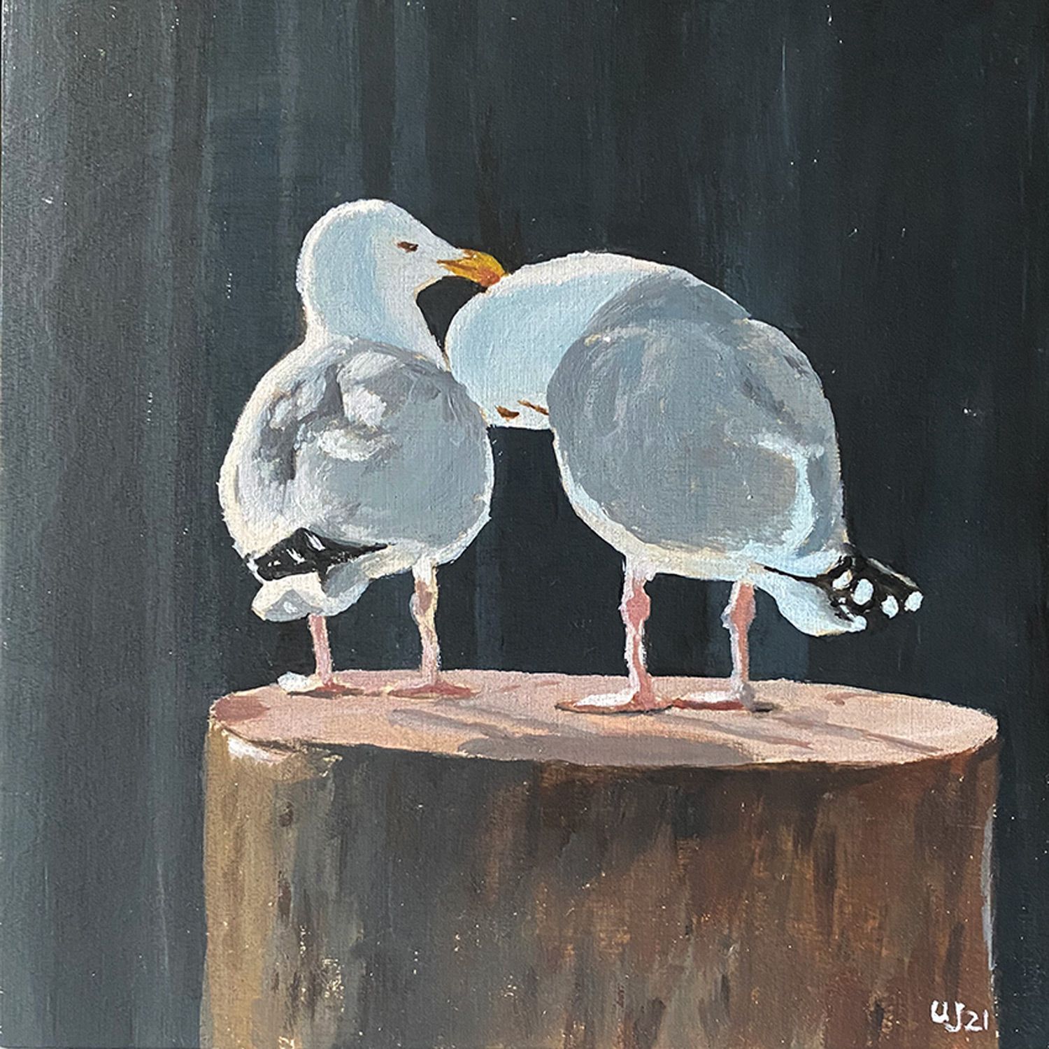 Möwen Holz 20x20 cm