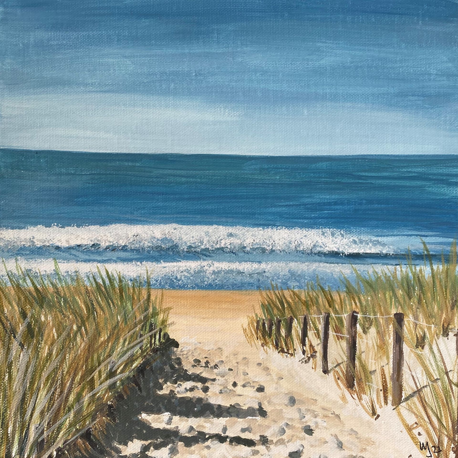 Düne Leinwand 30x30 cm