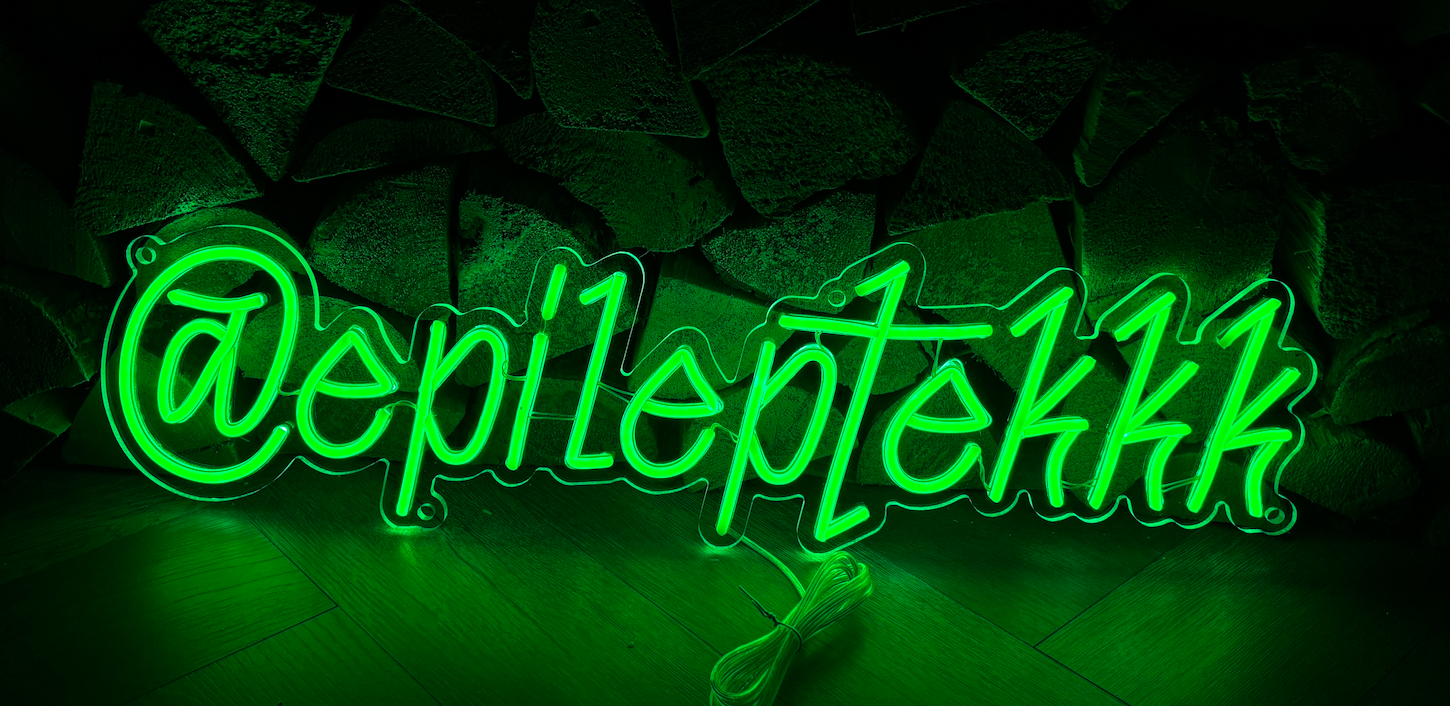 A green LED Neon Sign for a custom order