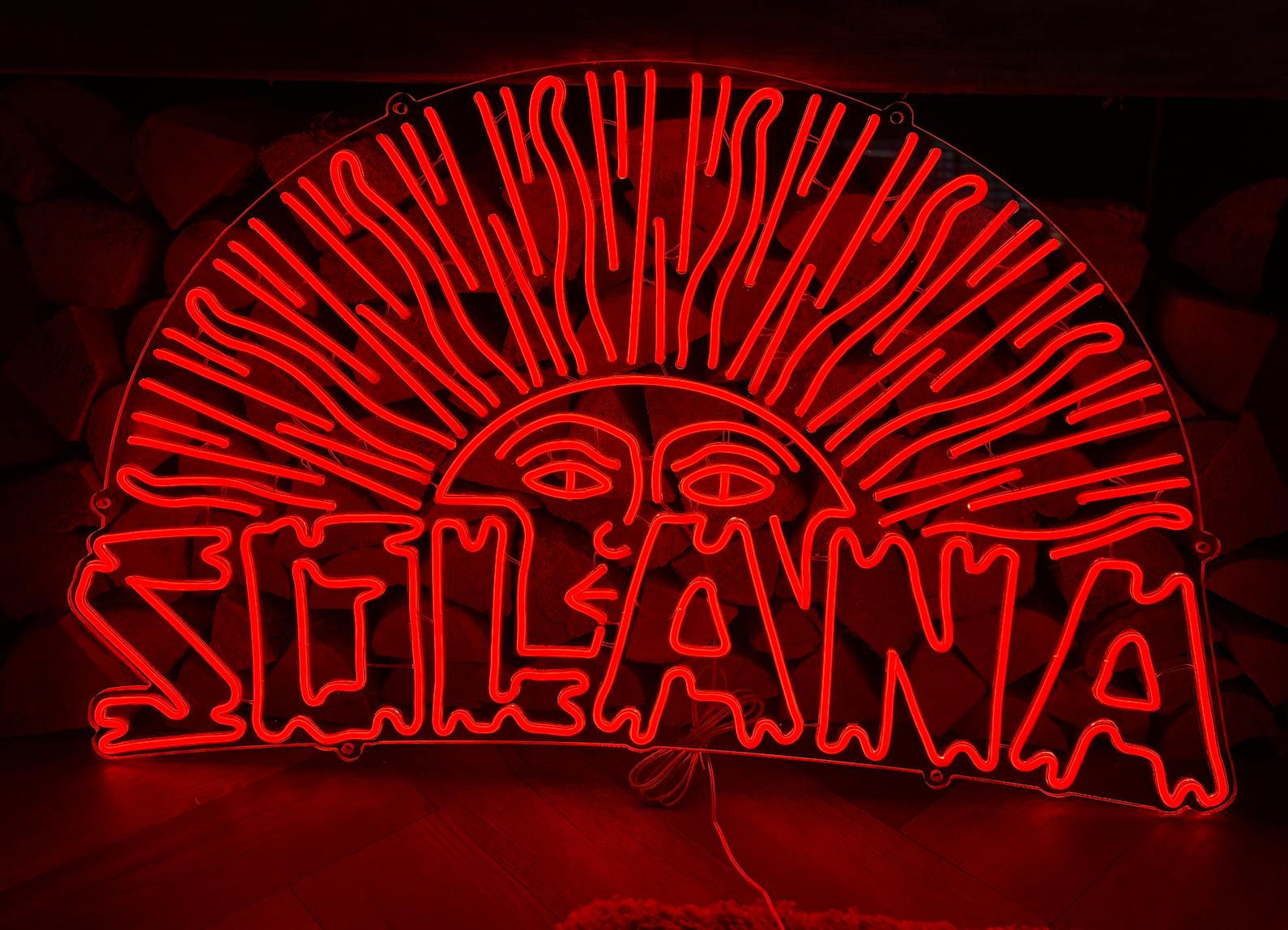 a led neon sign of a customers logo solana