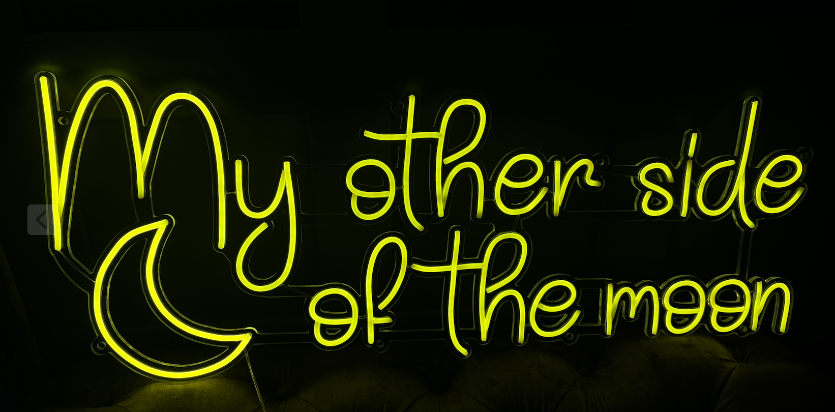 a yellow led neon sign to be used at a wedding.