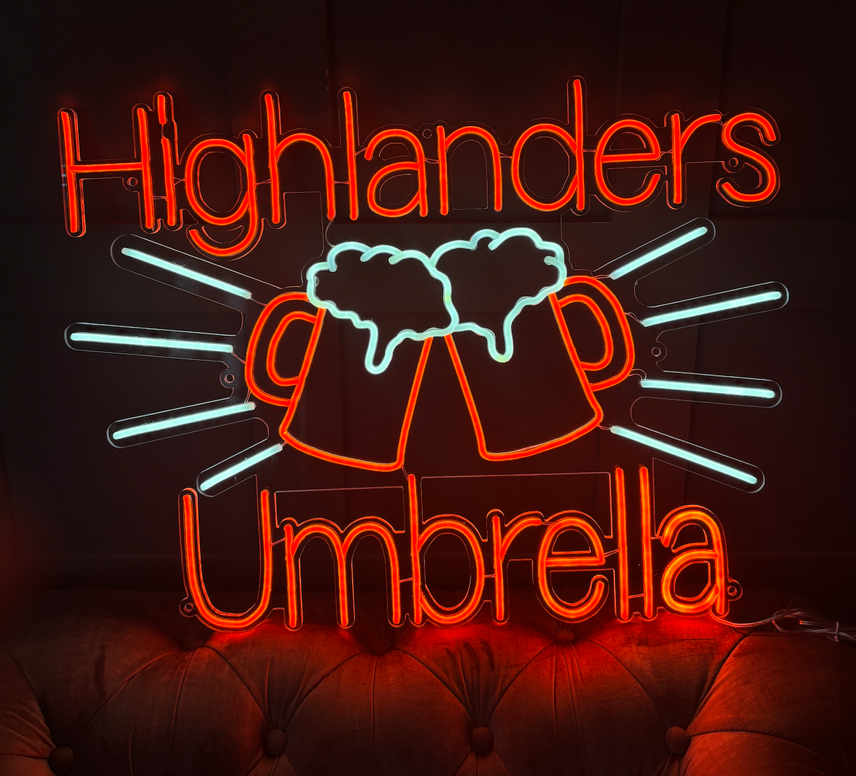 a customers home bar logo using orange and white led's
