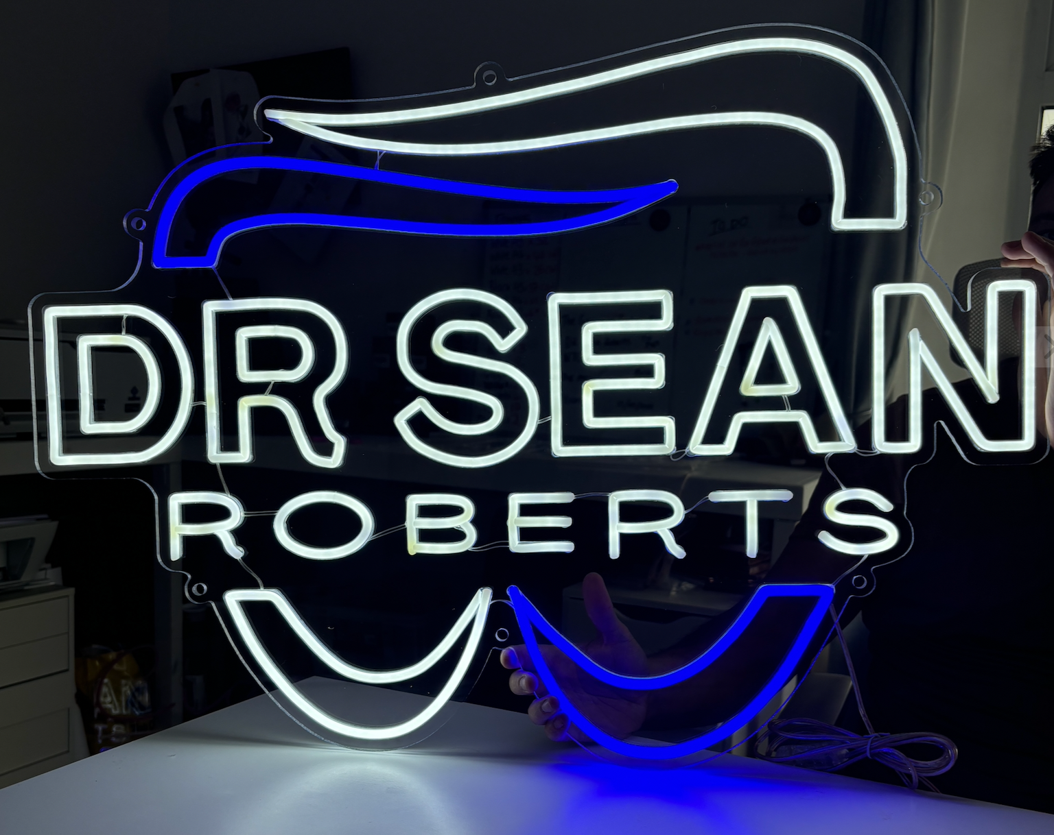 LED Neon Sign a logo of a dentist