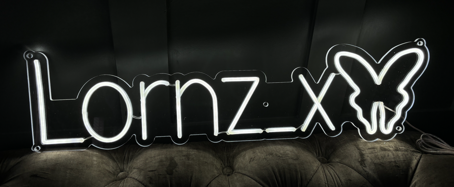LED Neon Sign for a tiktokker in white