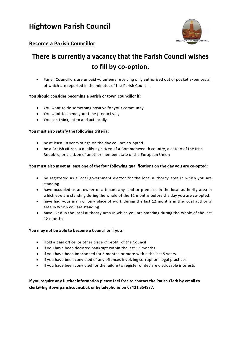 Become a Parish Councillor