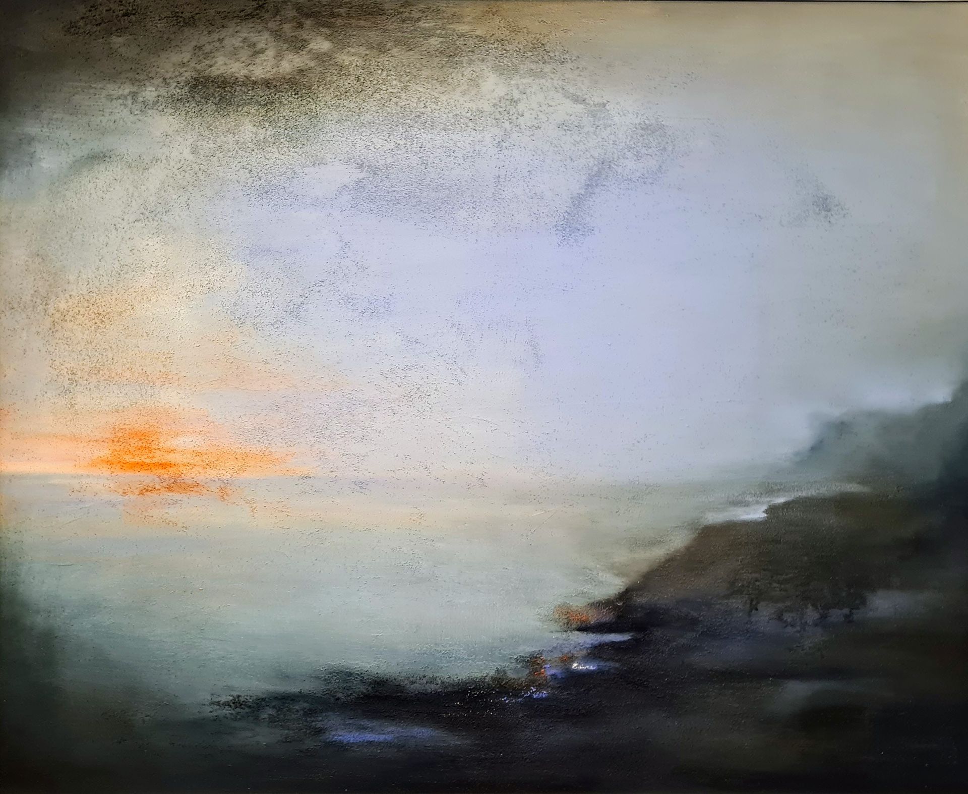 Landschaft mit Sonnenaufgang/untergang