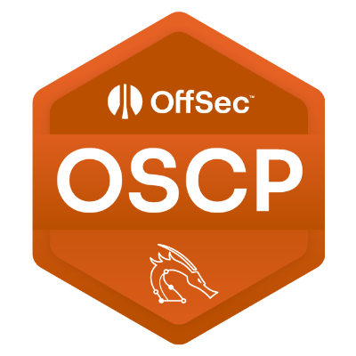 Offensive Security Certified Professional Oranges Sechseck mit dem Text OffSec OSCP für die OSCP Zertifizierung