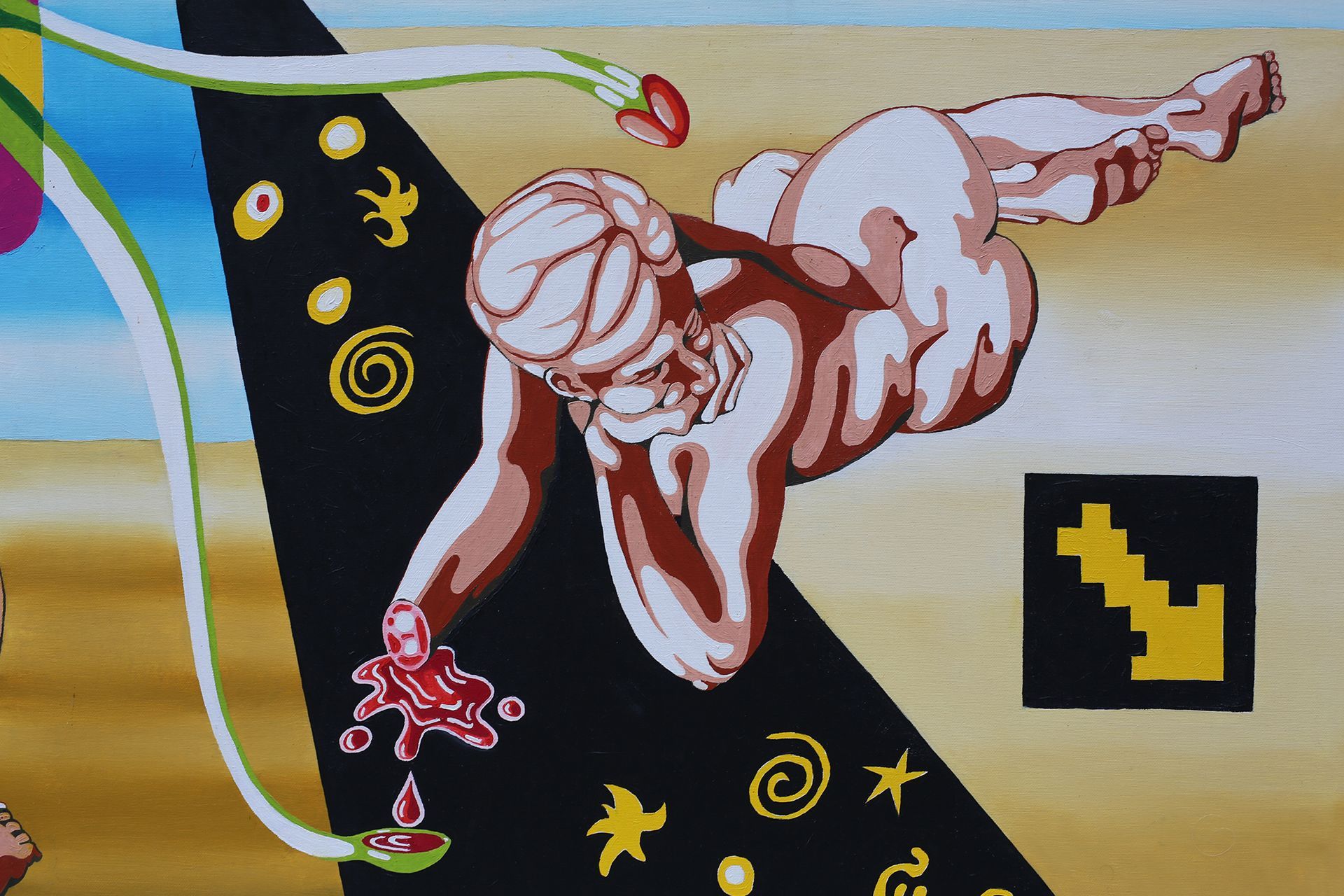 Discourse or media cannibalism, due to in the beginning there was looking away, detail from the painting Discourse or media cannibalism, due to in the beginning there was looking away, detail from the painting