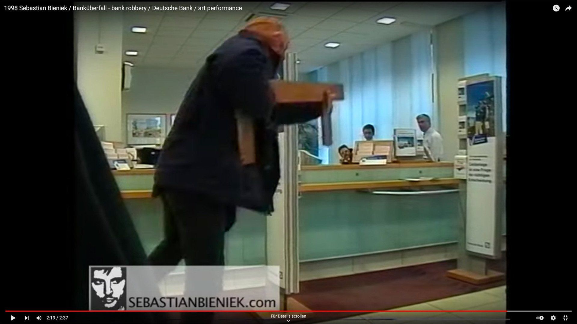 Performance in the Deutsche Bank, Friedrichstrasse, Berlin. Staged Performance in the Deutsche Bank, Friedrichstrasse, Berlin. Staged