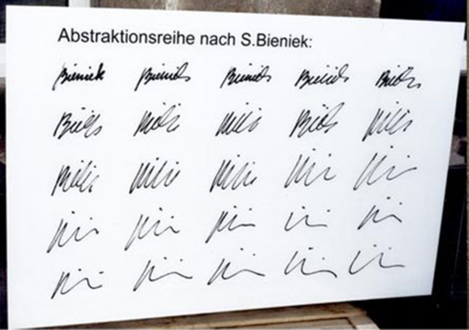 „Abstraktionsreihe nach S. Bieniek“ by Sebastian Bieniek (B1EN1EK), 2001. Fine art print glued with silicon on the inside of a plexiglass. 113 cm. x 160 cm. First artwork from the „Abstraktionsreihe nach S. Bieniek“ by Sebastian Bieniek (B1EN1EK), 2001. Fine art print glued with silicon on the inside of a plexiglass. 113 cm. x 160 cm. First artwork from the