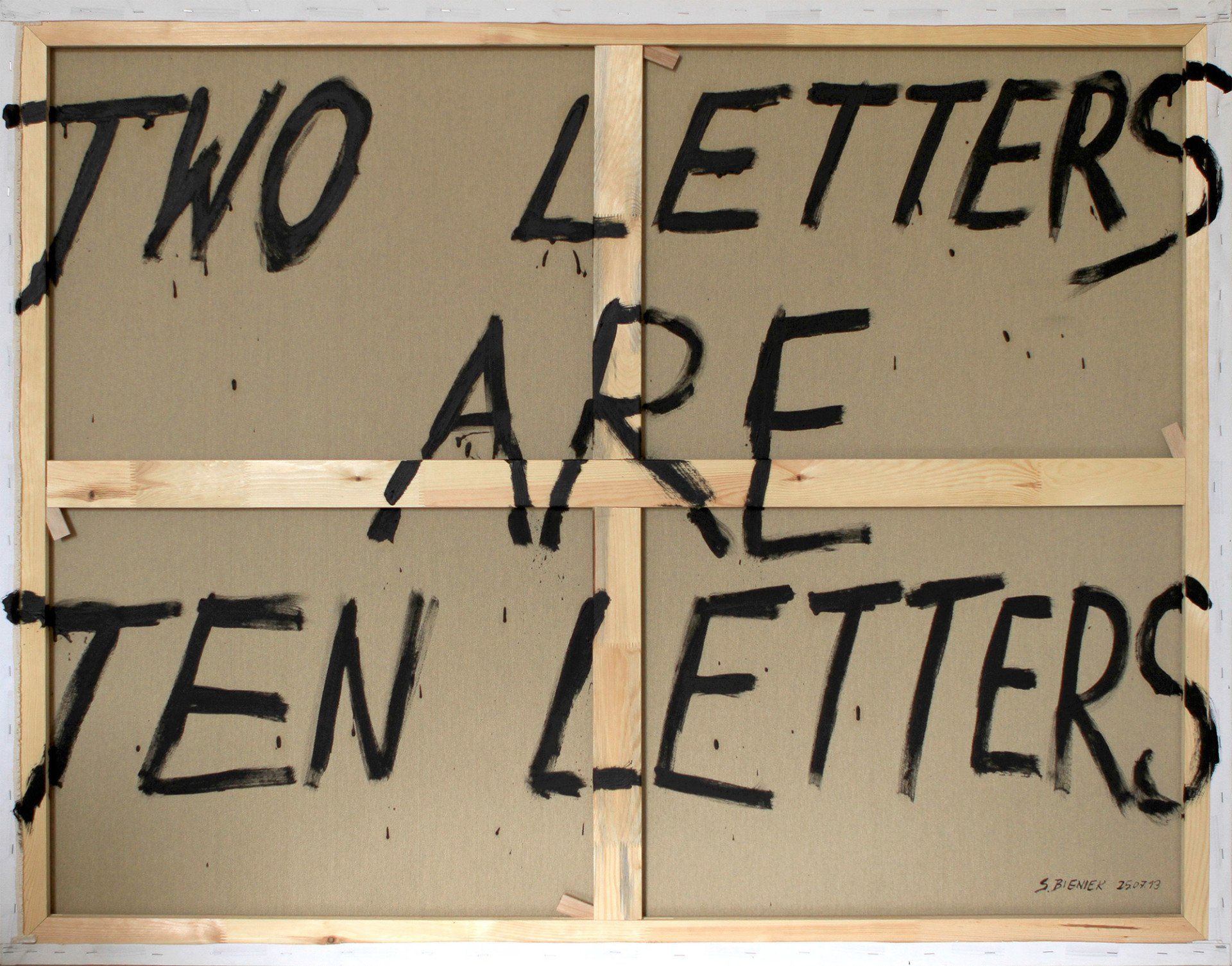 Two Letters are Ten Letters texart textkunst Bieniek-Text by Sebastian Bieniek written art geschriebene Kunst