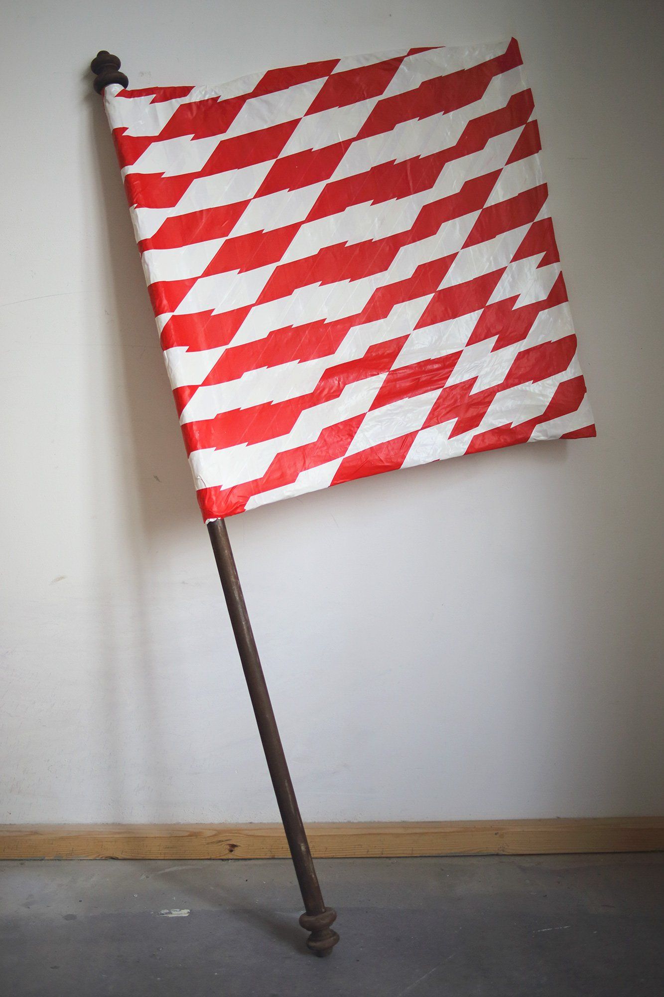 „First International Flag Ever“ (also „Barrier Tape Object No. 13“) by Sebastian Bieniek (B1EN1EK), the inventor of „Barrier Tape Art“. Created in june 2020. Size: 140 cm. x 67 cm. „First International Flag Ever“ (also „Barrier Tape Object No. 13“) by Sebastian Bieniek (B1EN1EK), the inventor of „Barrier Tape Art“. Created in june 2020. Size: 140 cm. x 67 cm.