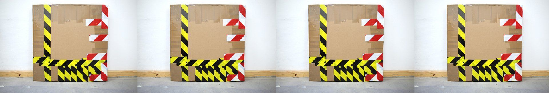 Barrier Tape on Cardboard by Sebastian Bieniek (B1EN1EK), 2020 Barrier Tape on Cardboard by Sebastian Bieniek (B1EN1EK), 2020