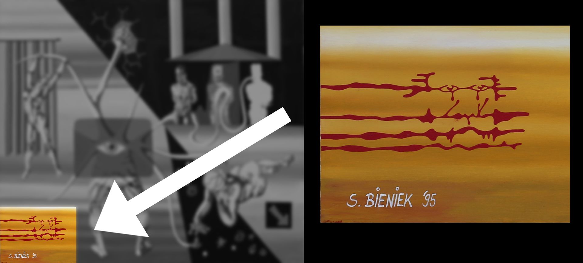 Pareidolie und die Schwelle zum Identitätsverlust, Detail aus dem Gemälde Berliner Künstler, Kunst, Bild, Surreal,