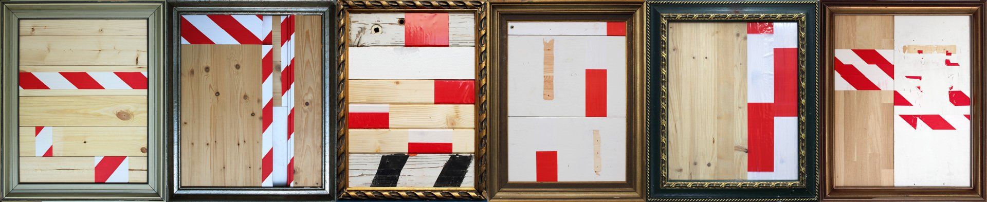 FRAMED BARRIER TAPE ART - painting FRAMED BARRIER TAPE ART - painting
