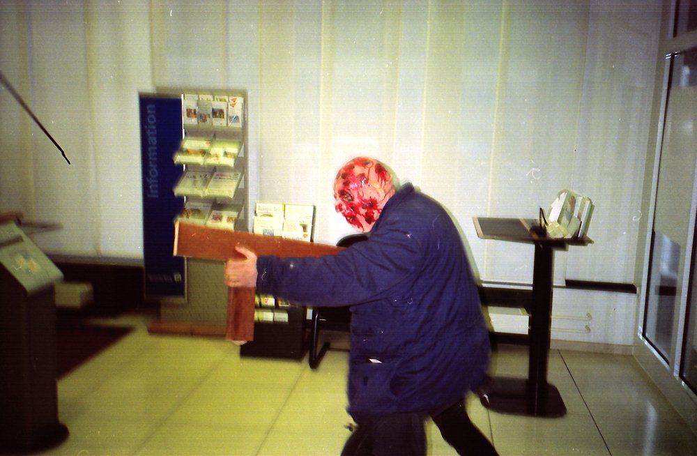 Performance in the Deutsche Bank, Friedrichstrasse, Berlin. Staged Performance in the Deutsche Bank, Friedrichstrasse, Berlin. Staged