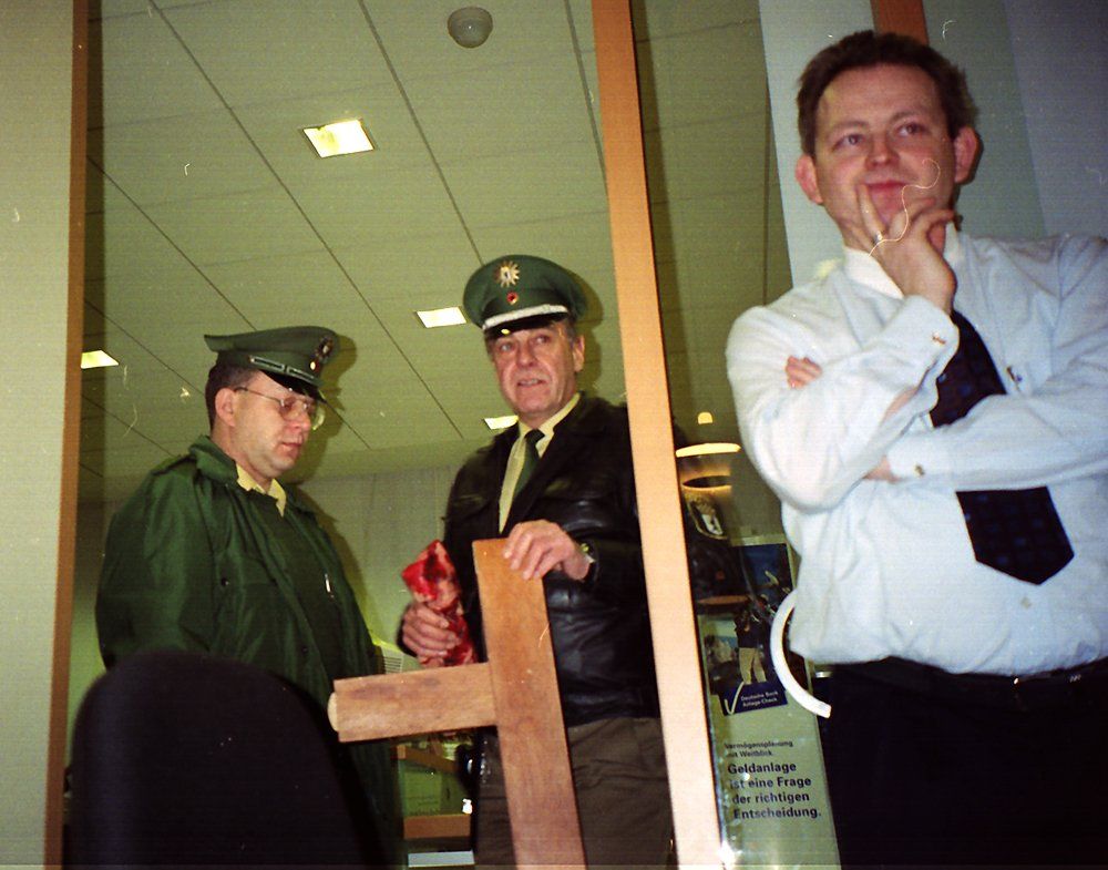 Performance in the Deutsche Bank, Friedrichstrasse, Berlin. Staged Performance in the Deutsche Bank, Friedrichstrasse, Berlin. Staged