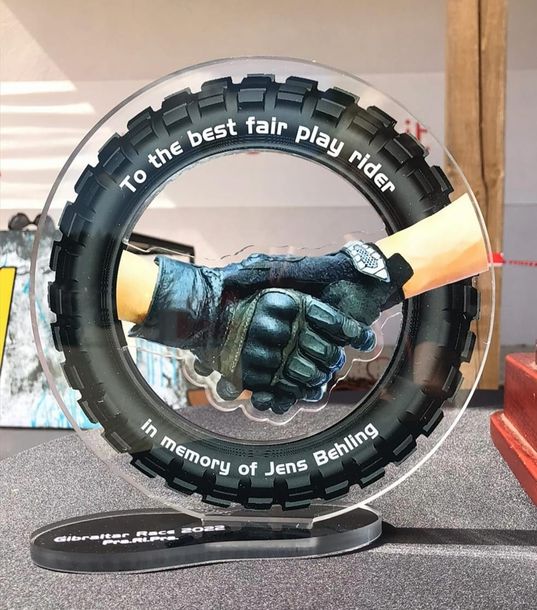 Gibraltar Race  -  fair-play trophy  -  in memory of Jens Behling