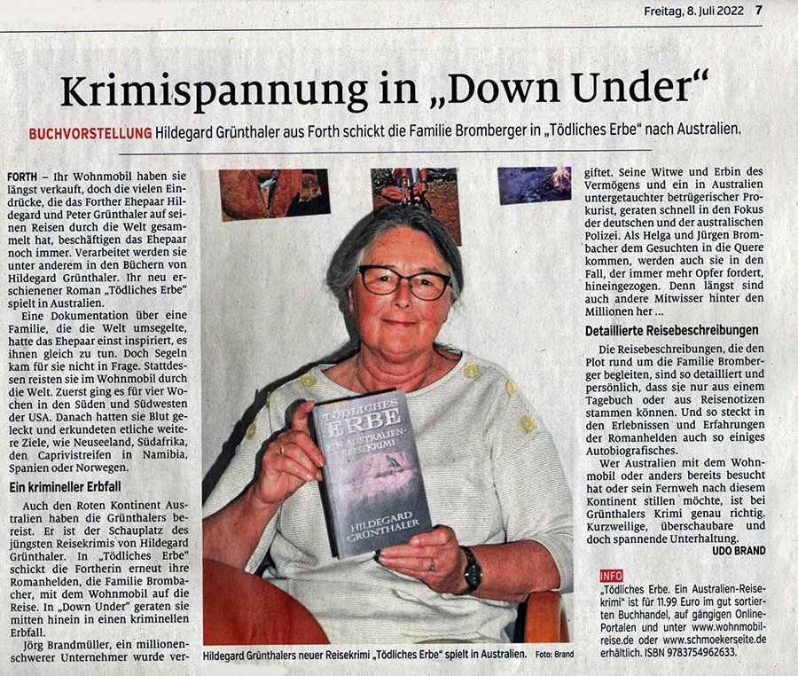 Pegnitz Zeitung Pegnitz Zeitung über den Australien-Reisekrimi