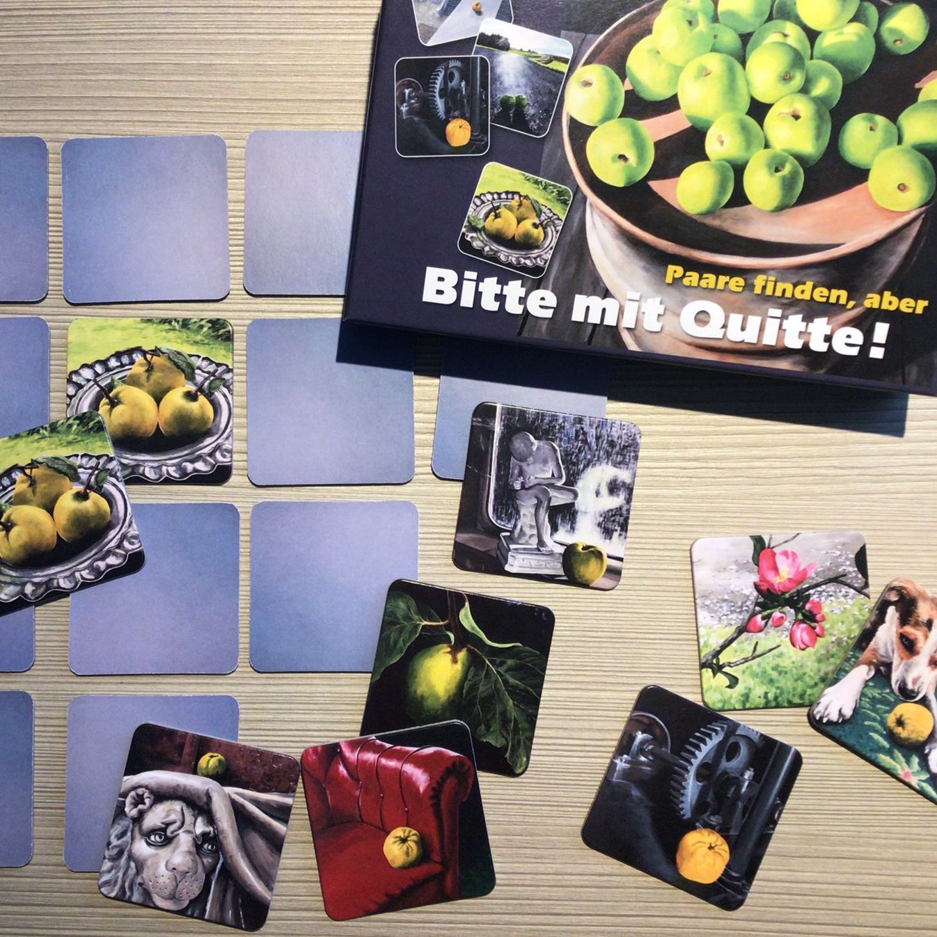 Motive Spiel Paare Gedächtnistraining Schachtel Malerei Kinder Erwachsene Quittenmotive Memospiel