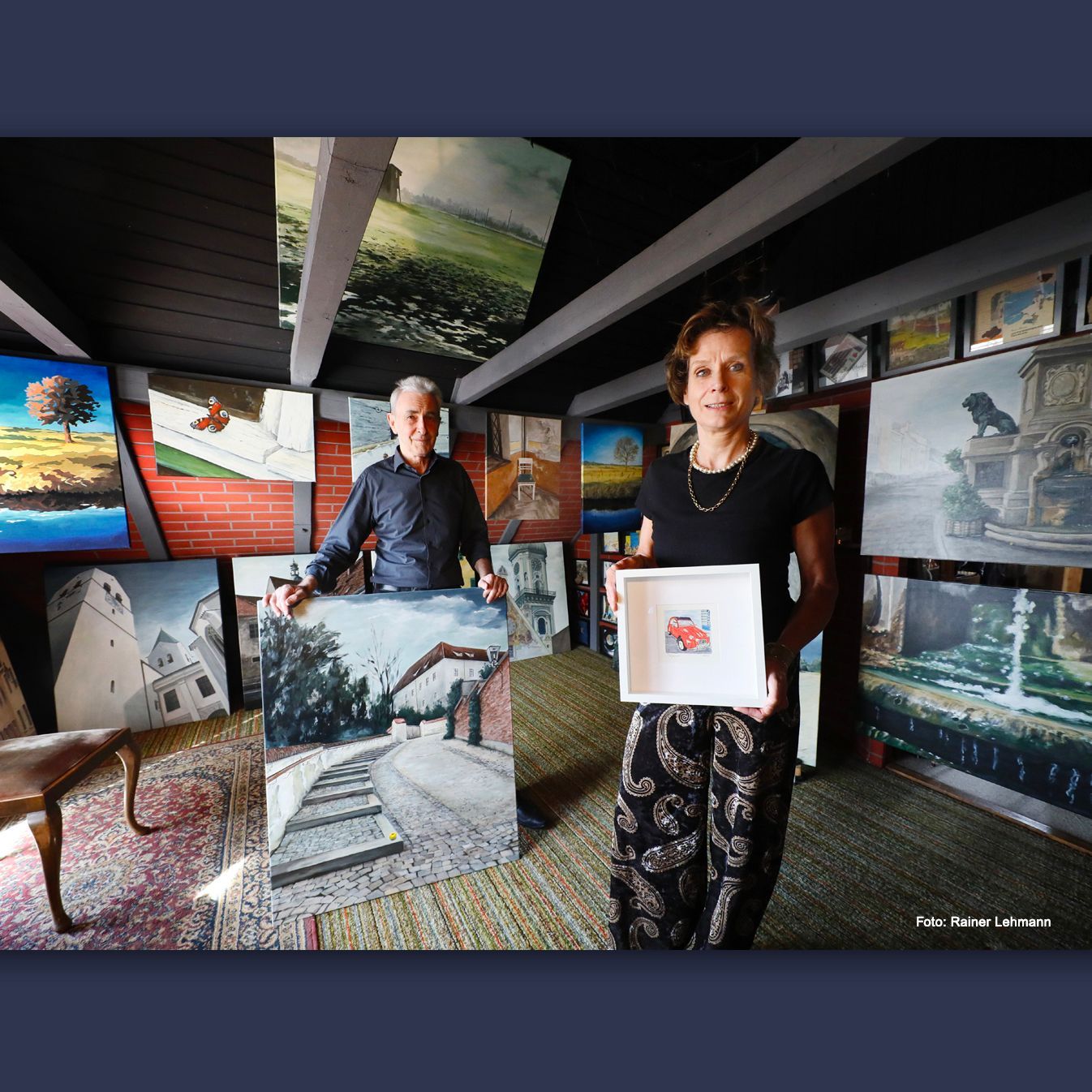 Haus in Helfenbrunn Bilderausstellung 2 Künstler Malerei und Illustration Acrylbilder