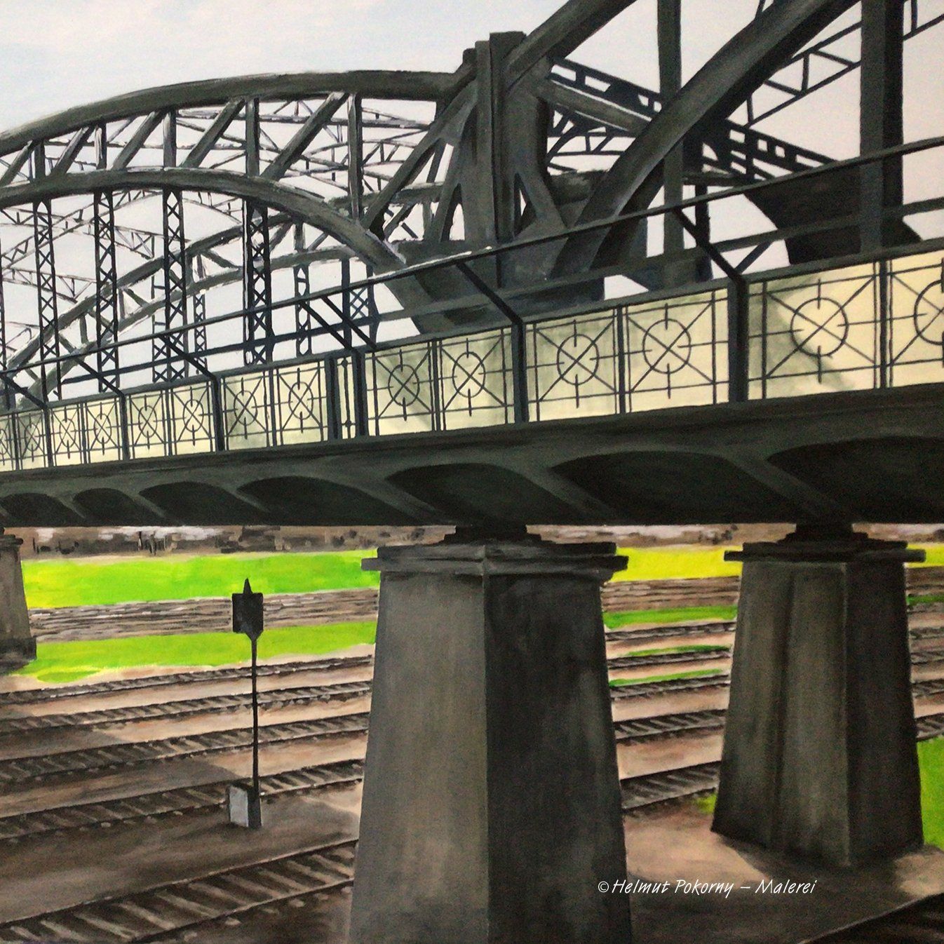 Hackerbrücke – eine Trilogie Hackerbrücke Gemäldetrilogie Helmut Pokorny Malerei