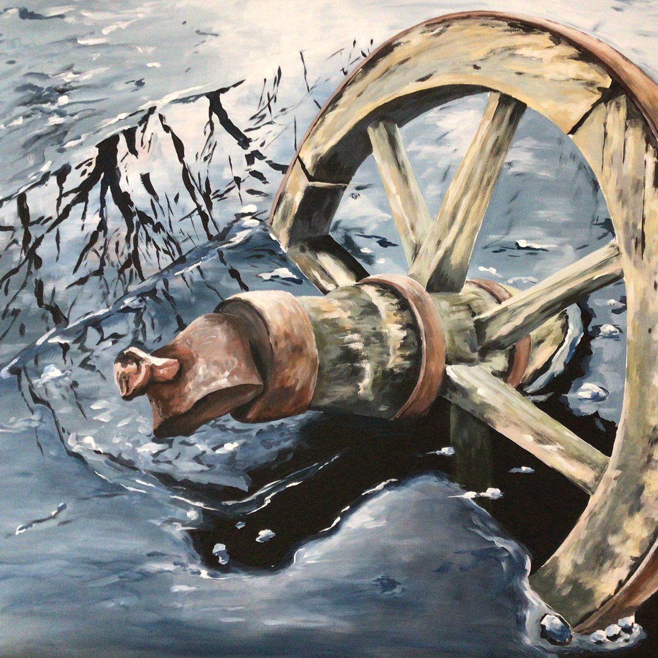 Wagenrad altes Wagenrad von Omas Schubkarre