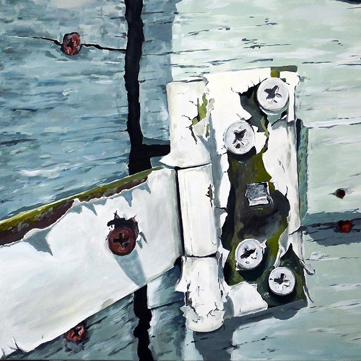 Scharnier der Titanic Gemälde abblätternde Farbe an Scharnier