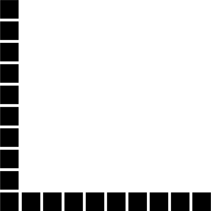 Symbolbild: 10 x 10 Punkte Raster als Grundfläche eines Data Matrix Codes