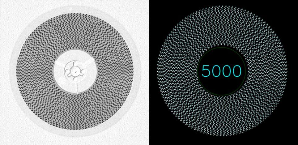 Röntgenbild Rolle und Zählergebnis