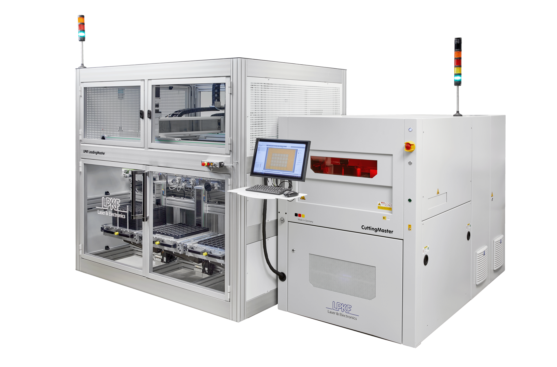 Produktfoto: CuttingMaster mit Automatisierungslösung LoadingMaster2000 von LPKF