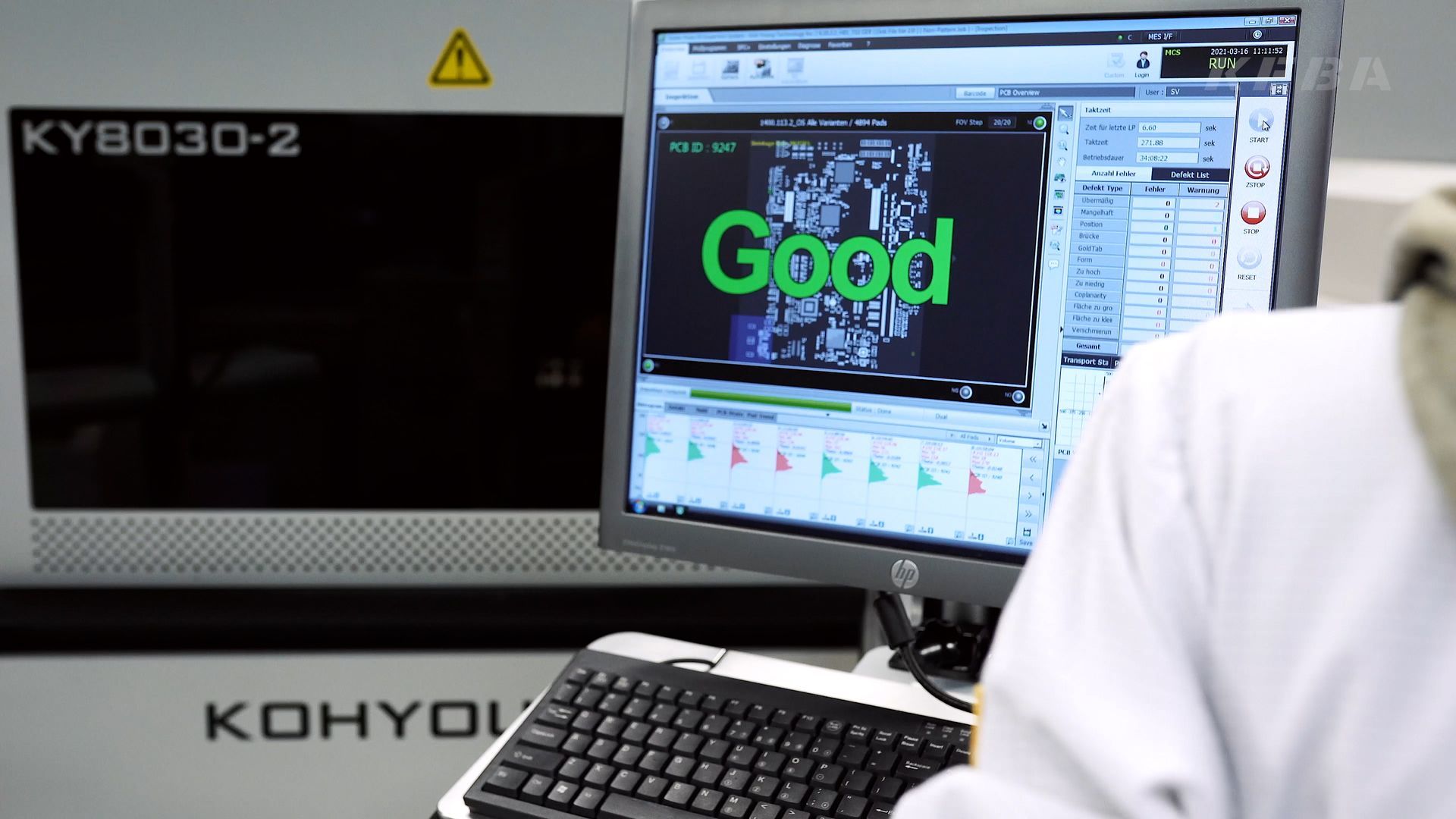 Koh Young Inspektionssystem zeigt