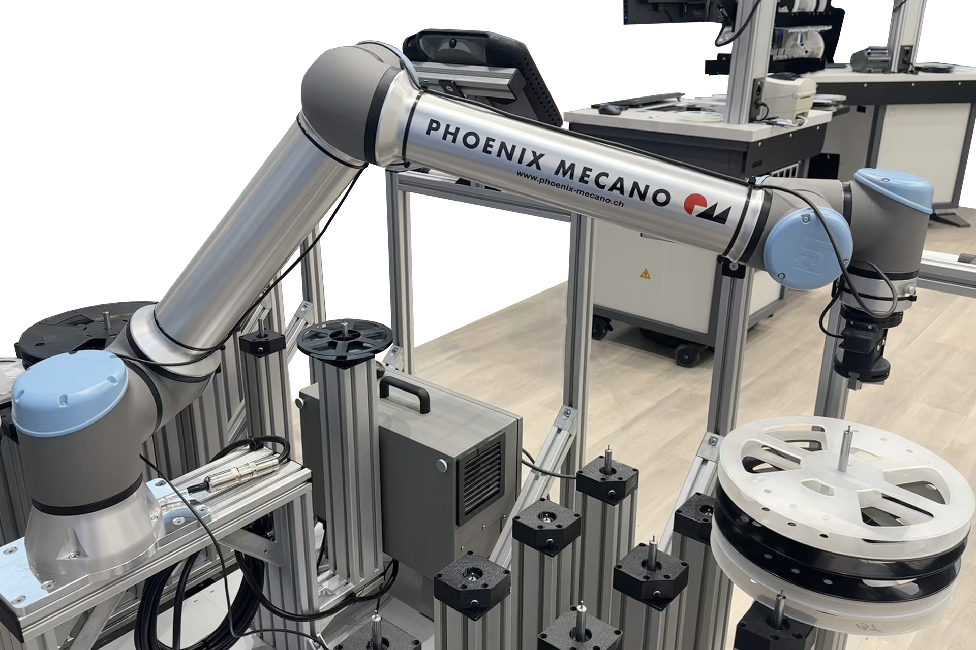 Foto des MODI Wareneingangsscanner mit Robo Arm