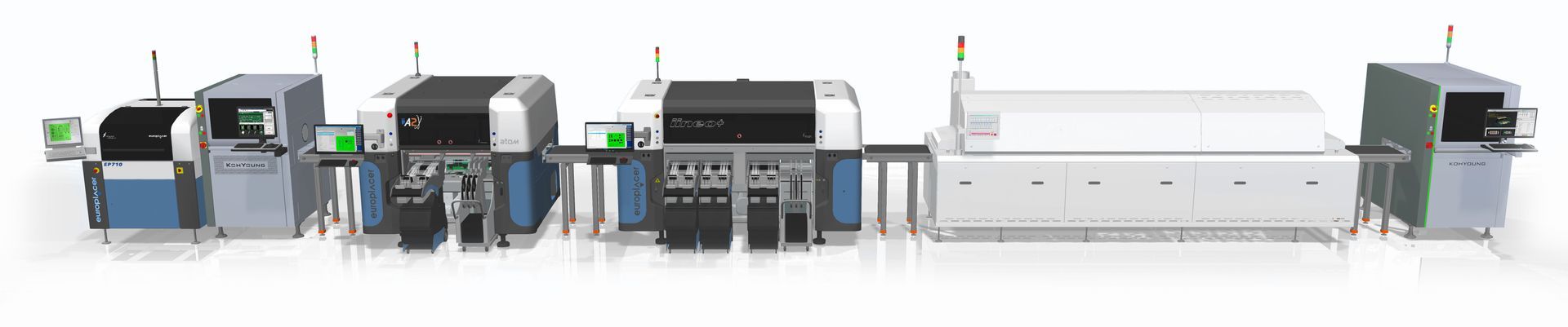 SMD-Linie mit Post-Reflow AOI SMD-Linie mit Post-Reflow AOI
