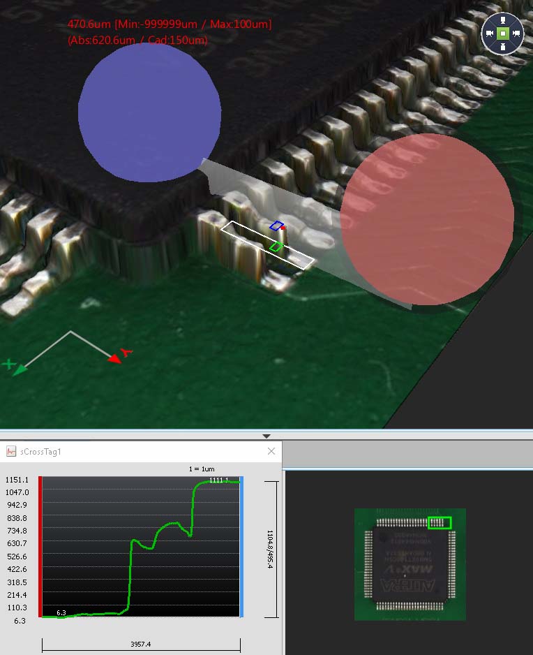 Screenshot von AOI Software: Schnitt durch Bauteil legen