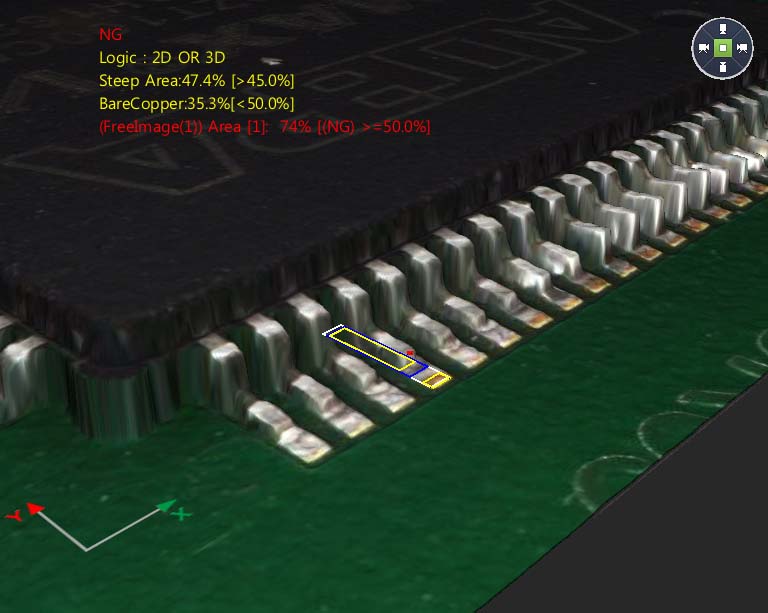 Messbild am 3D AOI von Solder Pads