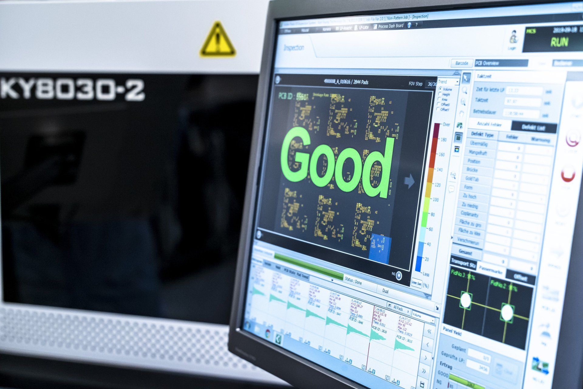 Das Koh Young SPI 8030-2 bei Hekatron: Detailansicht Bildschirm