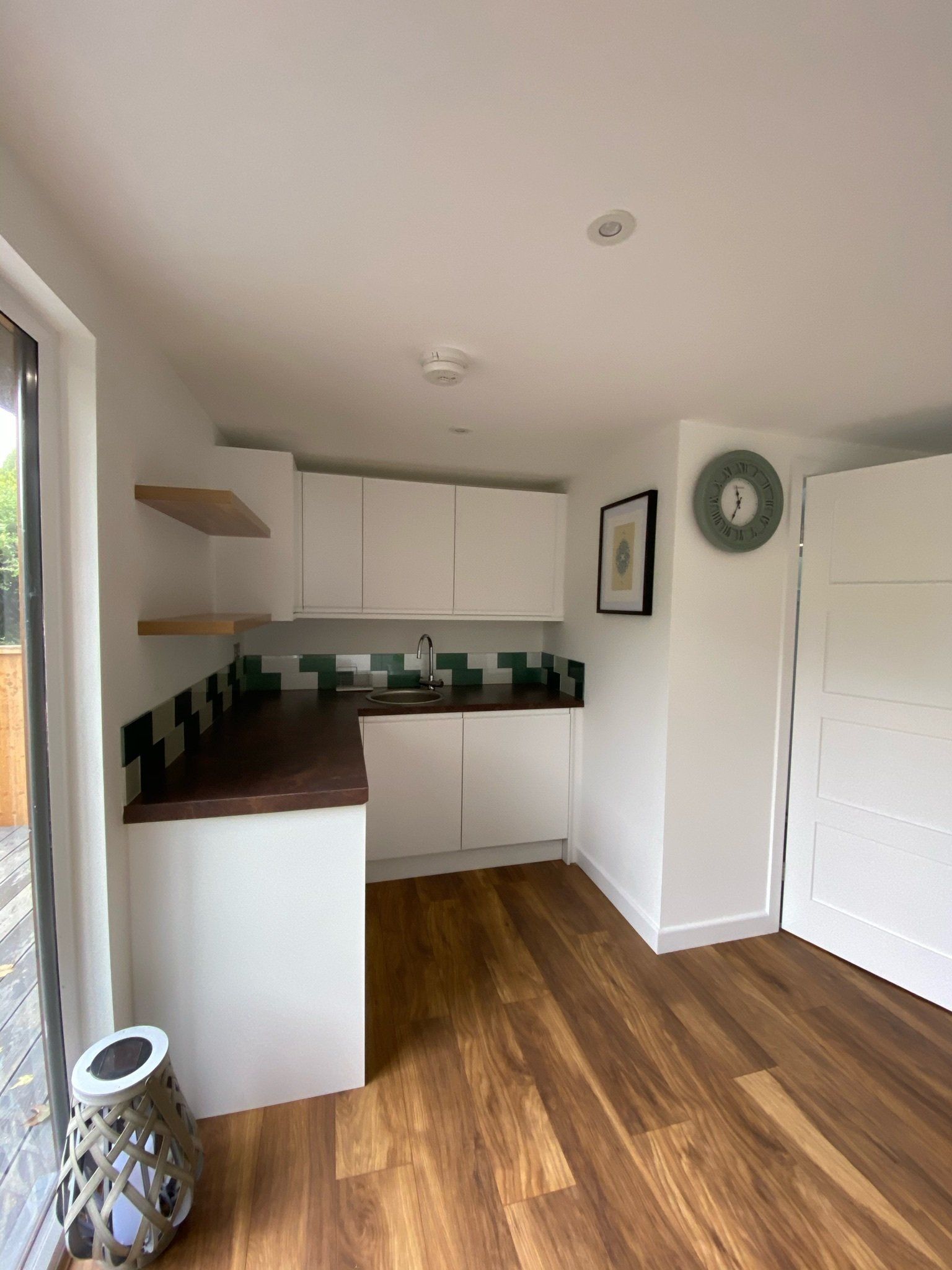 Insulated garden room with modern amenities