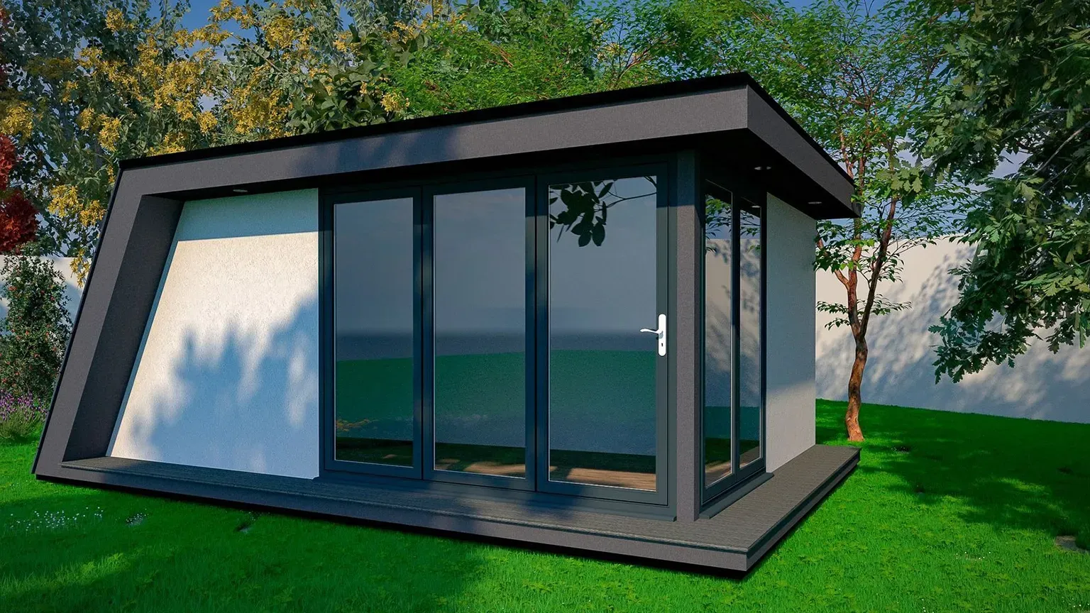 k render cladding garden room