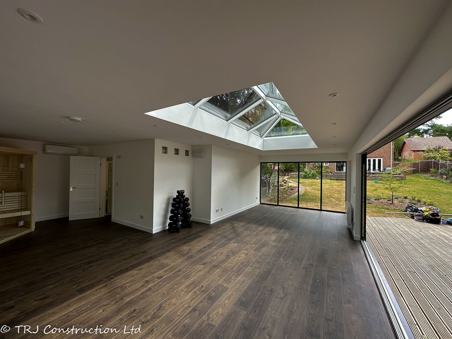 Annexe; garden room; granny annexe; gym; gym garden room; home gym; own gym; own sauna; personal gym room; sauna garden room; sauna room; sip panels; trj construction ltd;