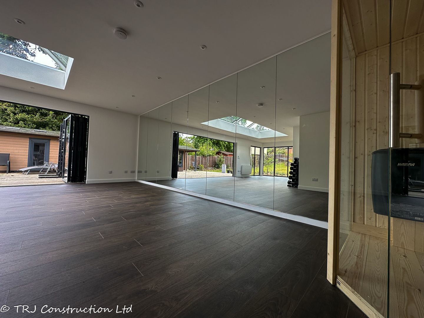Annexe; garden room; granny annexe; gym; gym garden room; home gym; own gym; own sauna; personal gym room; sauna garden room; sauna room; sip panels; trj construction ltd;