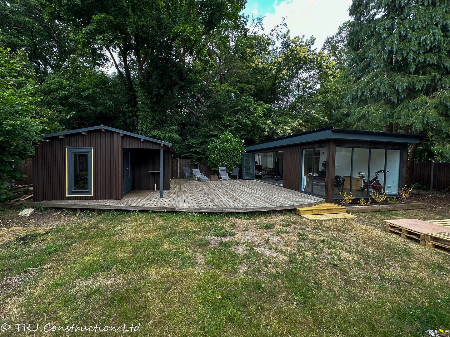 Annexe; garden room; granny annexe; gym; gym garden room; home gym; own gym; own sauna; personal gym room; sauna garden room; sauna room; sip panels; trj construction ltd;