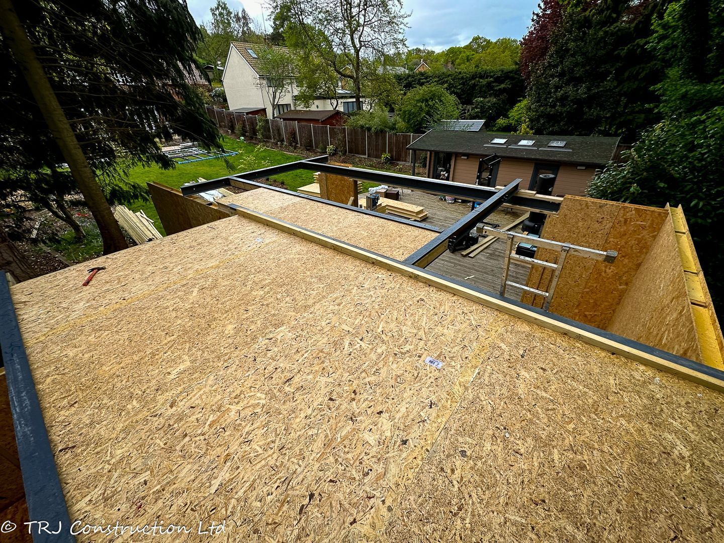 Energy-efficient SIP panels ready for installation.