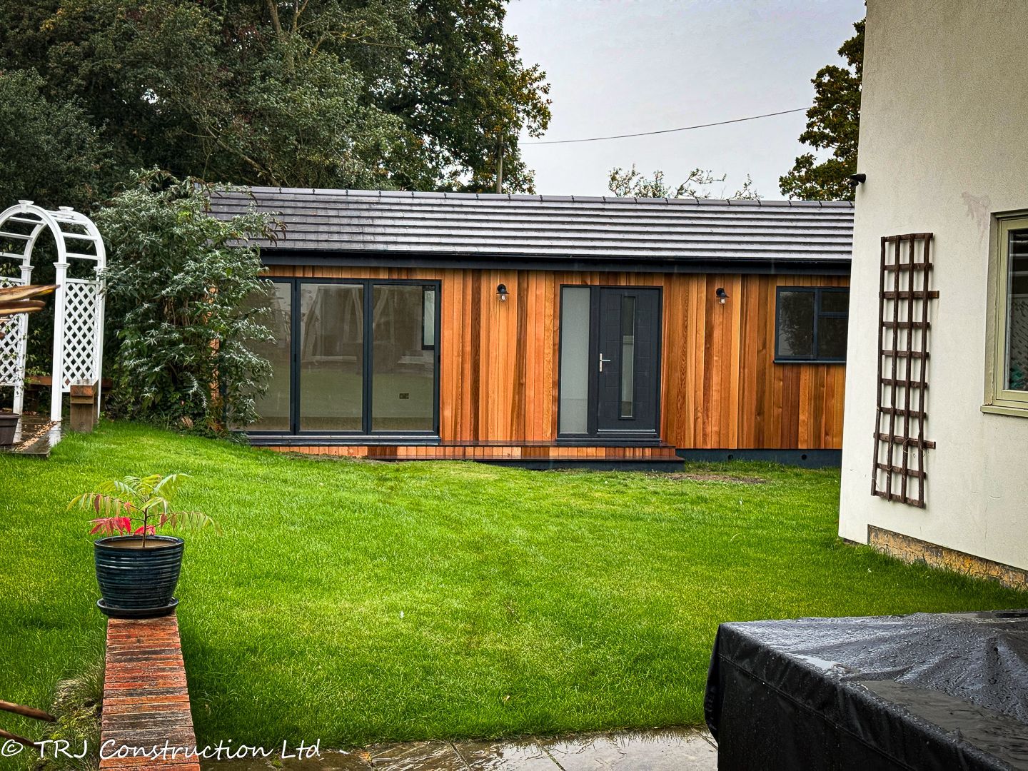 Annexe; garden room; granny annexe; gym; gym garden room; home gym; own gym; own sauna; personal gym room; sauna garden room; sauna room; sip panels; trj construction ltd;