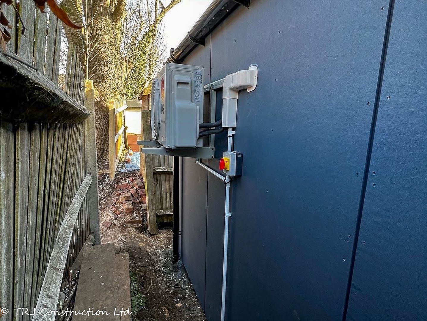 Smart air conditioning installation with remote control features.