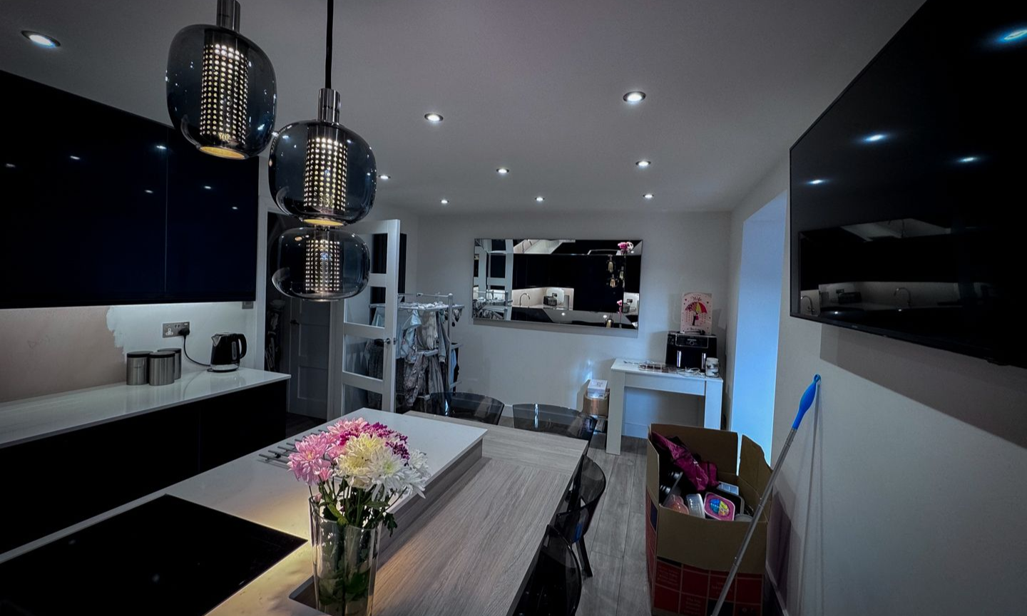 electrical installation on a kitchen