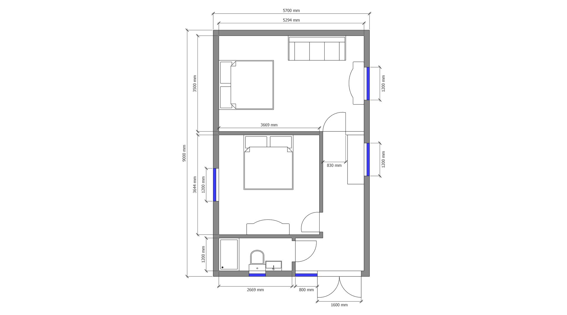 modern granny annex building design blueprint
